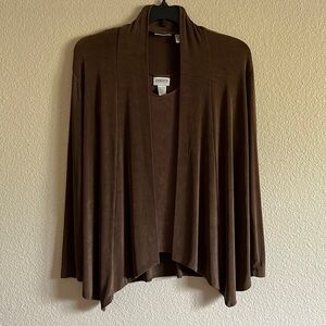 Chico's Travelers Chocolate Draped Cardigan with Matching Tanktop - Size 1 (M/8)